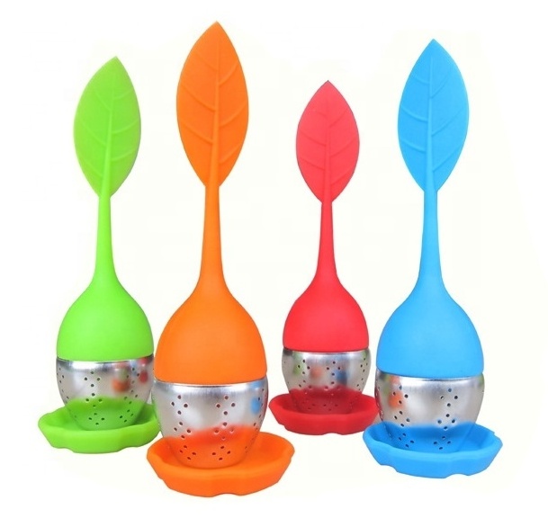 USSE Food Grade Cute Leaf Shape Silicone Tea Infuser, Silicone tea strainers for loose tea