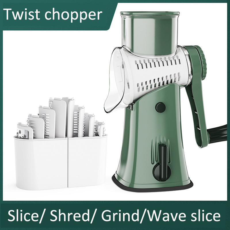 USSE Multifunctional Rotary Cheese Grater, Hot Selling Vegetable Slicer chopper with 5 different Blades