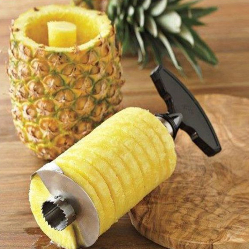 Hot sale product 304 Stainless Steel Pineapple Slicer Peeler Fruit Corer Slicer Kitchen Easy Tool Pineapple Spiral Cutter New