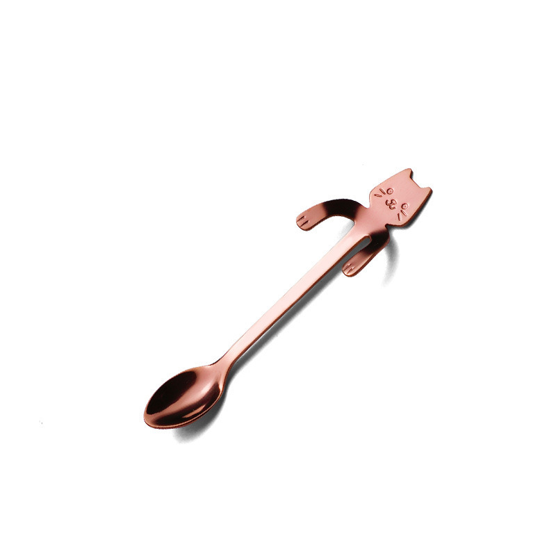 Cute Cat Coffee Spoon Stainless Steel Creative Cat Spoon Teaspoon Dessert Snack Scoop Ice Mini Mug Tea Cup Spoon