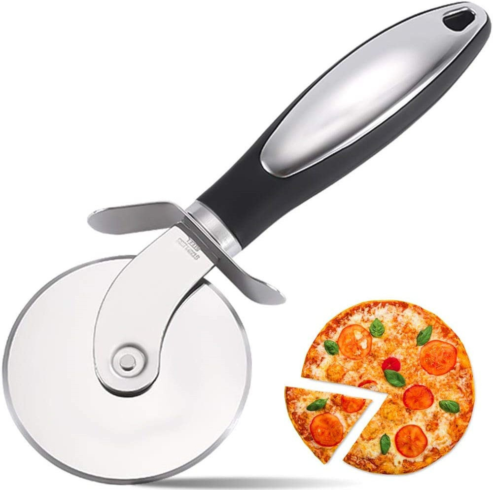 Kitchen Pizza Kit Gadgets Stainless Steel Pizza Cutter Knife Shovel Round Shape Wheels Cutters Cake Bread Pie Cutting