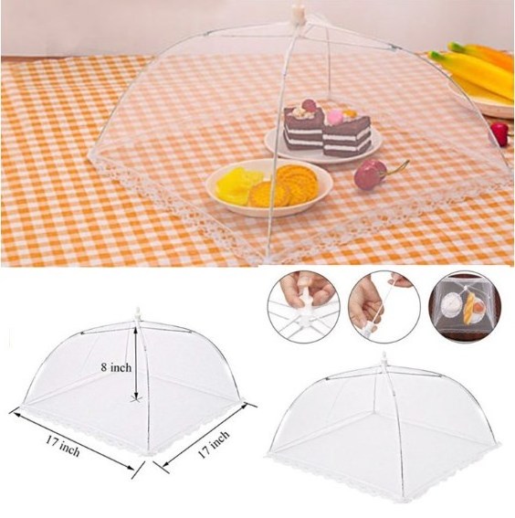 Collapsible Pop-Up Mesh Screen Food Cover Tent Umbrella for Outdoor BBQ Parties Picnics