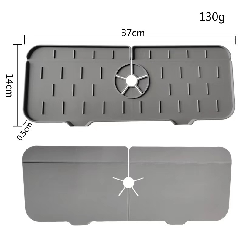 Kitchen Faucet Sink Splash Guard Silicone Faucet Water Catcher Mat for Farmhouse and RV