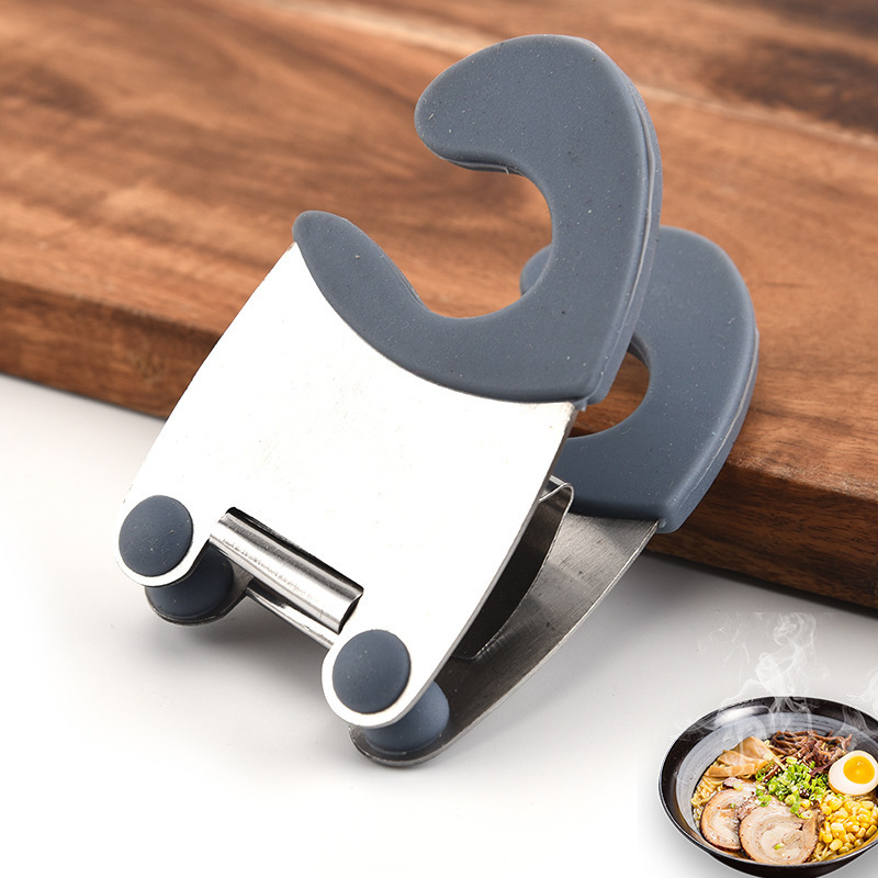 Stainless Steel Pot Side Clip Holder Fixed Clamp for Spoon Spatula Restaurant Home Utensil Rest