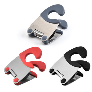 Stainless Steel Pot Side Clip Holder Fixed Clamp for Spoon Spatula Restaurant Home Utensil Rest