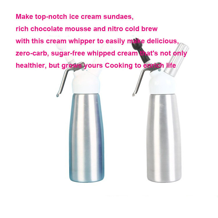 USSE New Arrivals Stainless Steel Whipped Cream Dispenser, Homemade Cream Chargers Metal Dessert Tools