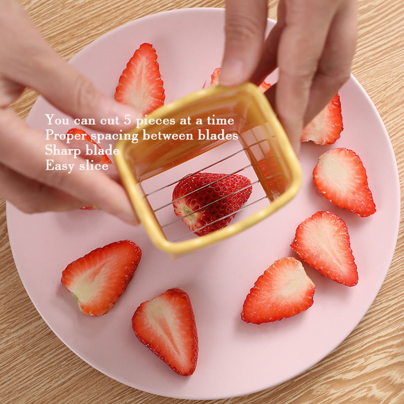 Customized Strawberry and Platter Fruit Cup Slicer OEM & ODM Kiwi Banana Press Stainless Steel Fruit Cutter Slicer