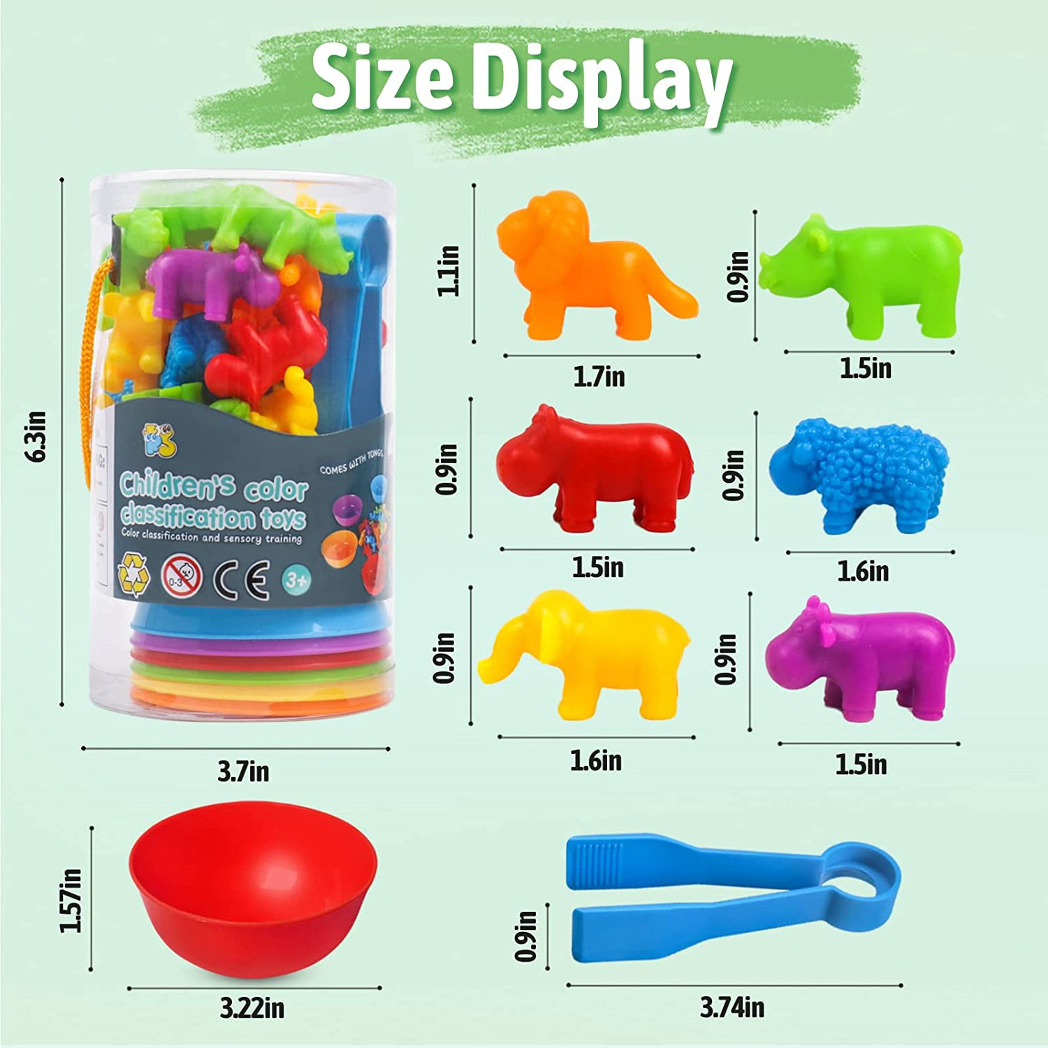 Counting Animals Toys Matching Game Preschool Learning Educational Activities Toys Color Classification Montessori Toys