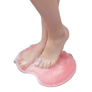 Shower Foot Scrubber Massager Cleaner,Wash Foot Bath Massage Cushion Bathroom Suction Cup Silicone Non-Slip Massage Pad