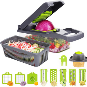 Vegetable Chopper 12-in-1 Veggie Choppers, Spiralizer Vegetable Slicer, Food Choppers with Container Fruit Dicer