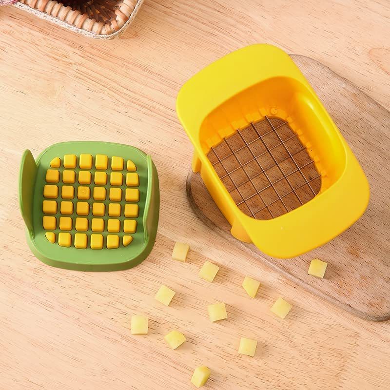 2-In-1 Vegetable Chopper Dicing & Slitting, Multifunctional Vegetable Cutter Household Hand Pressure Cutter Potato Chip Cutting