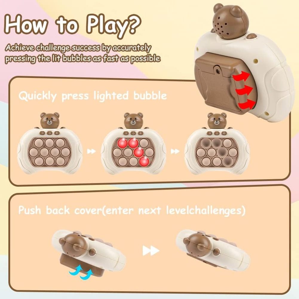 Quick Push Light Up Game Fidget Toys Electronic Handheld Fidget Light-up Toys for Kids