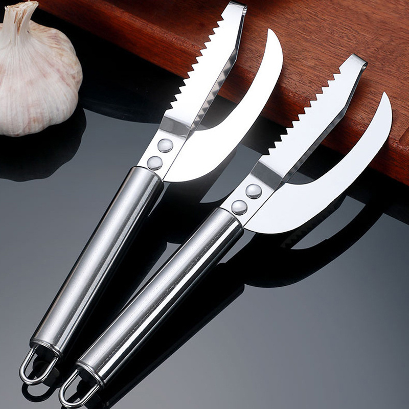 3-in-1 Stainless Steel Fish Maw Knife Cut Scraper,Multifunction Fish Scaler Remover Scraper