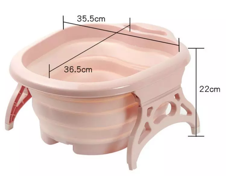 Collapsible Foot Wash Basin Foot SPA Soaking Tub Pedicure Bucket Feet Bath Massager, Collapsible Foot Tub