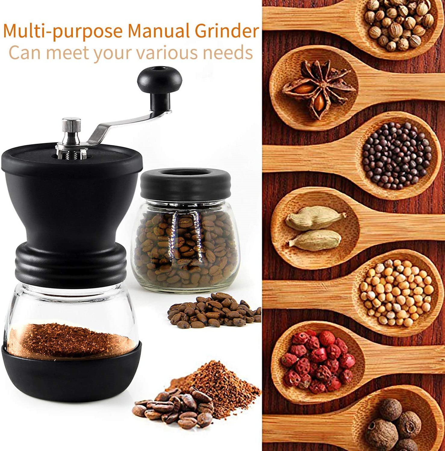 Hand coffee grinder mill with Ceramic Burrs Suitable for Camping and Home Use manual Coffee Grinder portable coffee maker