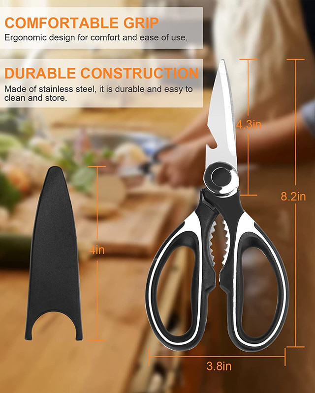 Kitchen Scissors Heavy Duty Kitchen Shears Heavy Duty Scissors Upgrade Poultry Shears Dishwasher Safe, Meat, Food Scissor