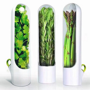 Wholesale Herb Savor Storage Container Freshness Keeper Transparent Refrigerator Herb Saver