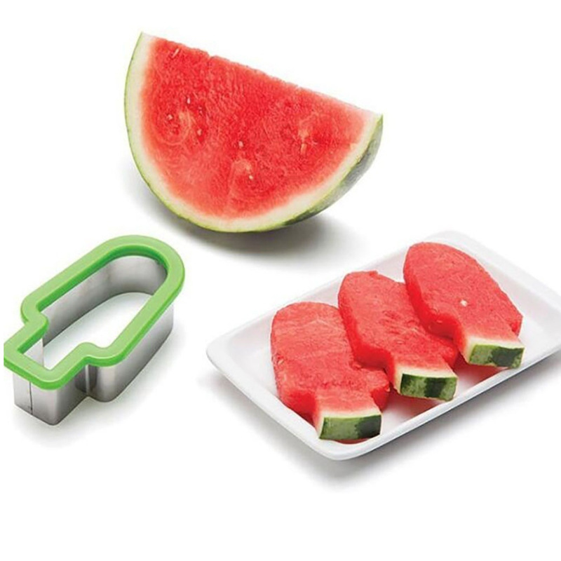 Summer Watermelon Slicer Mold, Stainless Steel Watermelon Slice Cutter, Food Slicer Popsicle Shape Mold