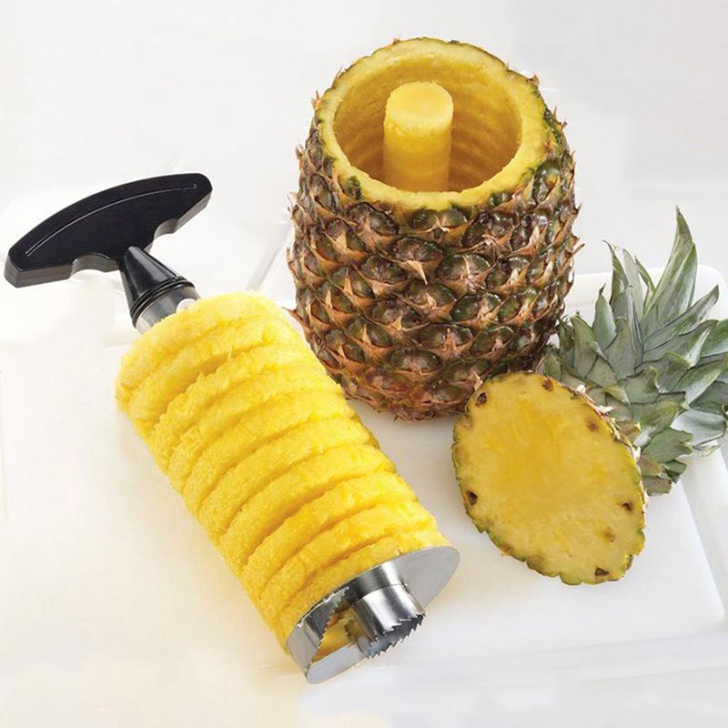 Hot sale product 304 Stainless Steel Pineapple Slicer Peeler Fruit Corer Slicer Kitchen Easy Tool Pineapple Spiral Cutter New