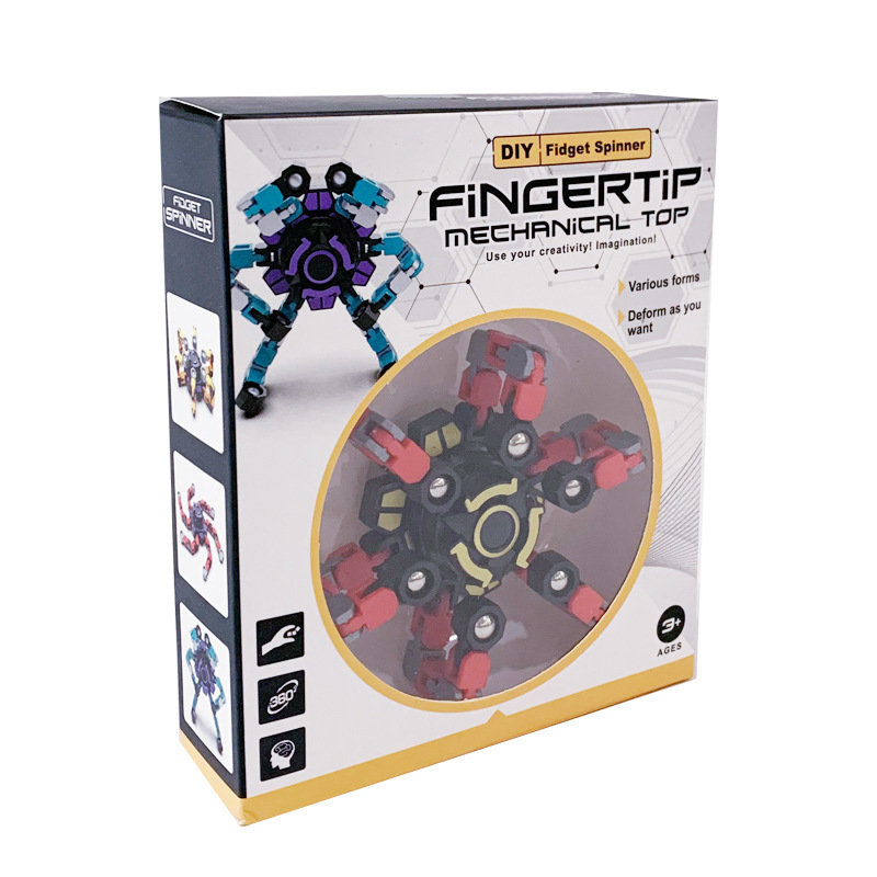 USSE Fidget Spinners DIY Deformable Robot Fingertip Toys Decompression Spinner for Kids Adults