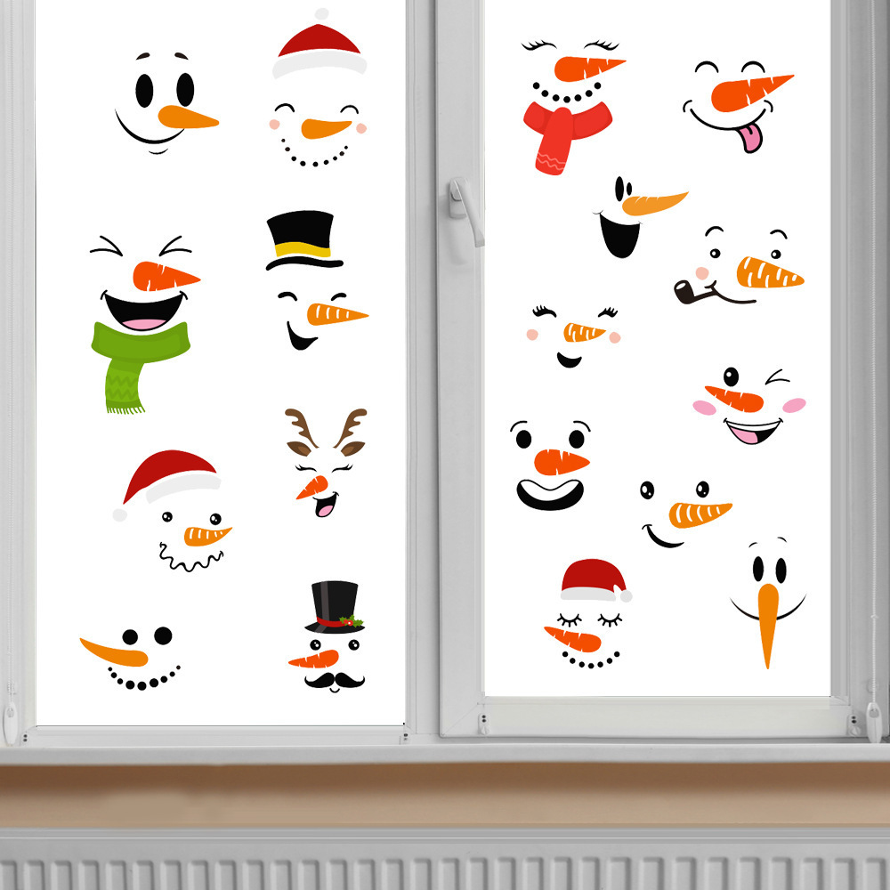 Christmas Decorations for Home Indoor Window Glass Stickers PVC Decals