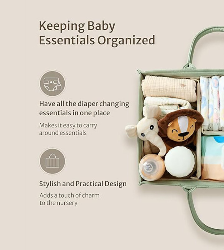 OEM & ODM Baby Diaper Organizer Customized High Quality Baby Diaper Caddy Nursery Bag Multifunction Diaper Storage Bag