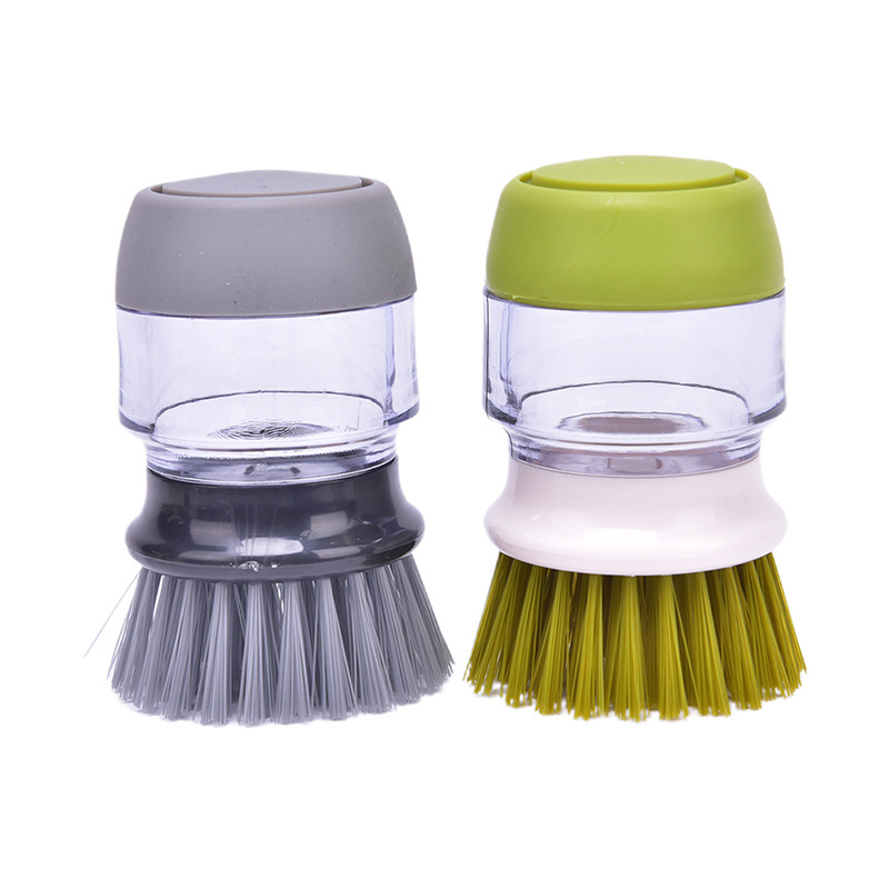 New design Soap Dispensing Palm Dish Washing Cleaning Brush Refillable Comb Shampoo Dispenser Brush Pet Shower Brush