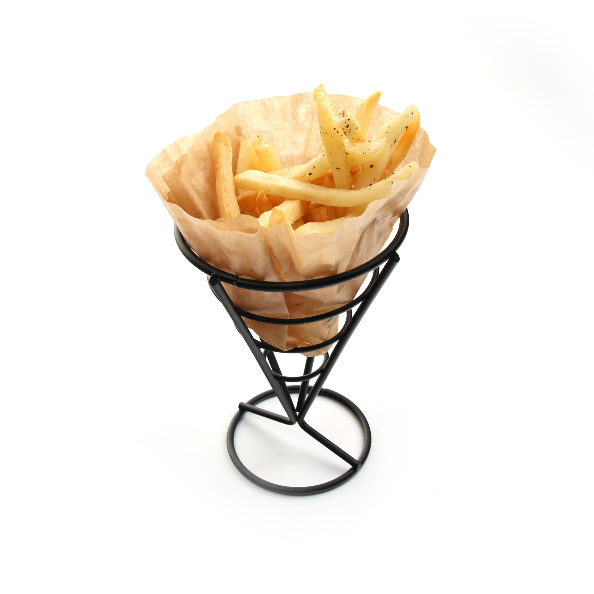 USSE Hot Sale Stainless Steel French Fries Stand Cone Basket Fry Holder