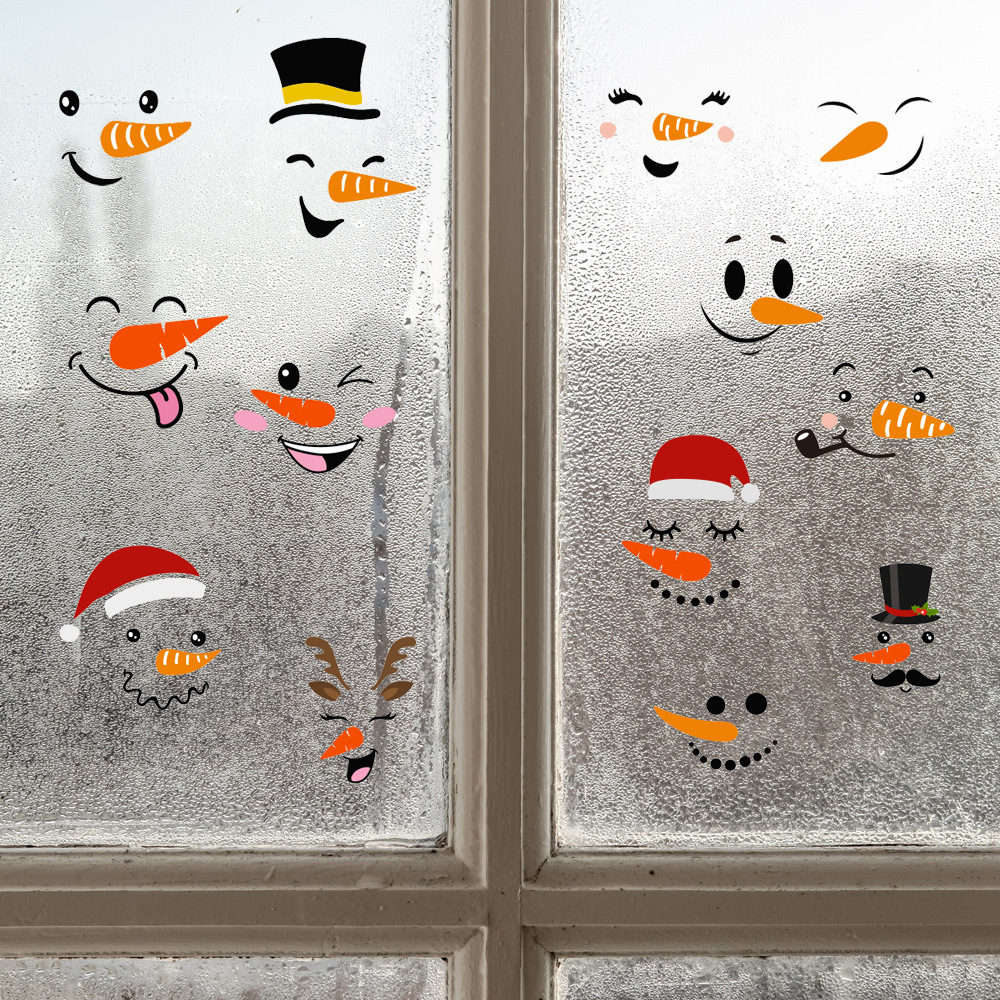 Christmas Decorations for Home Indoor Window Glass Stickers PVC Decals