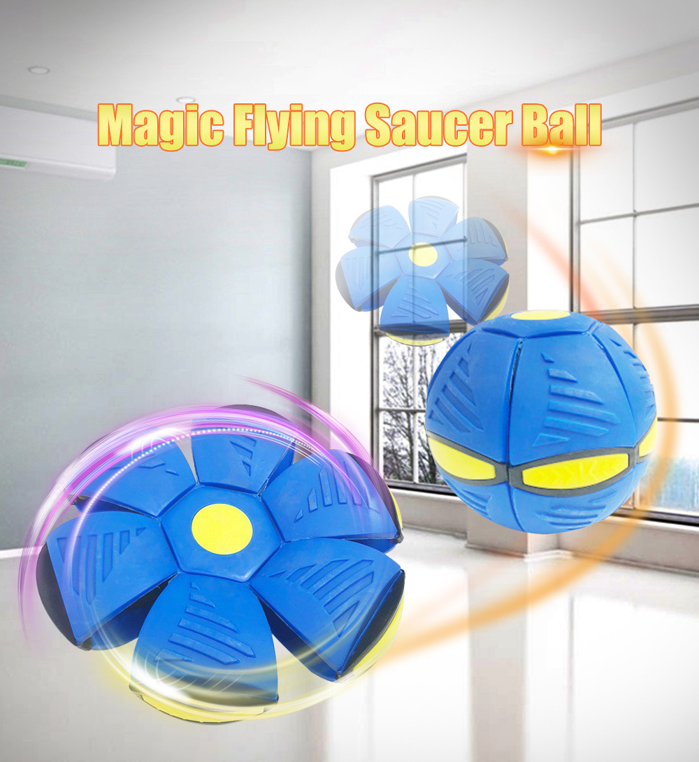 UFO Magic Ball Portable Glowing Flying Toys Creative Fly Saucer Magic Balls Decompression Flying Flat Throw Disc Balls Toy