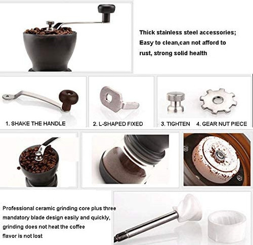 Hand coffee grinder mill with Ceramic Burrs Suitable for Camping and Home Use manual Coffee Grinder portable coffee maker