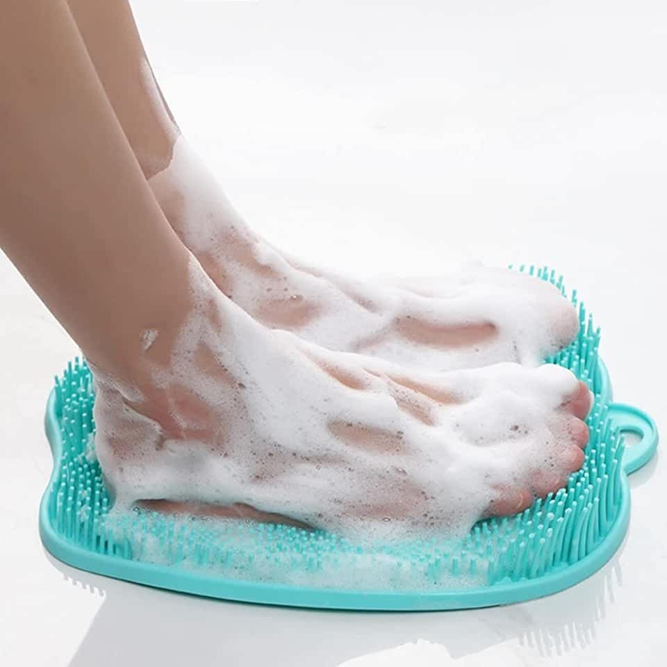 Apple Shape Shower Foot Scrubber, Bathroom Suction Cup Non-Slip Massage Pad to Reduce  Foot Pain