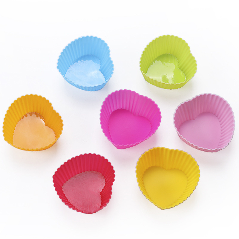 Reusable Non-Stick Round Square Star Heart Flower shapes Silicone Cupcake Muffin Baking Cups Liners