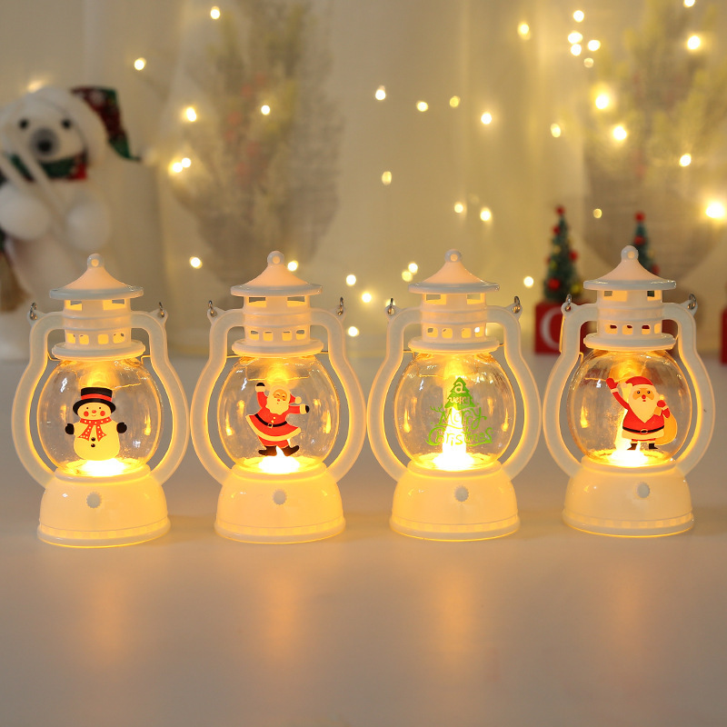 Christmas decoration hanging lights santa elk lantern shopping malls dress up hand-held LED small lamp luminous lantern