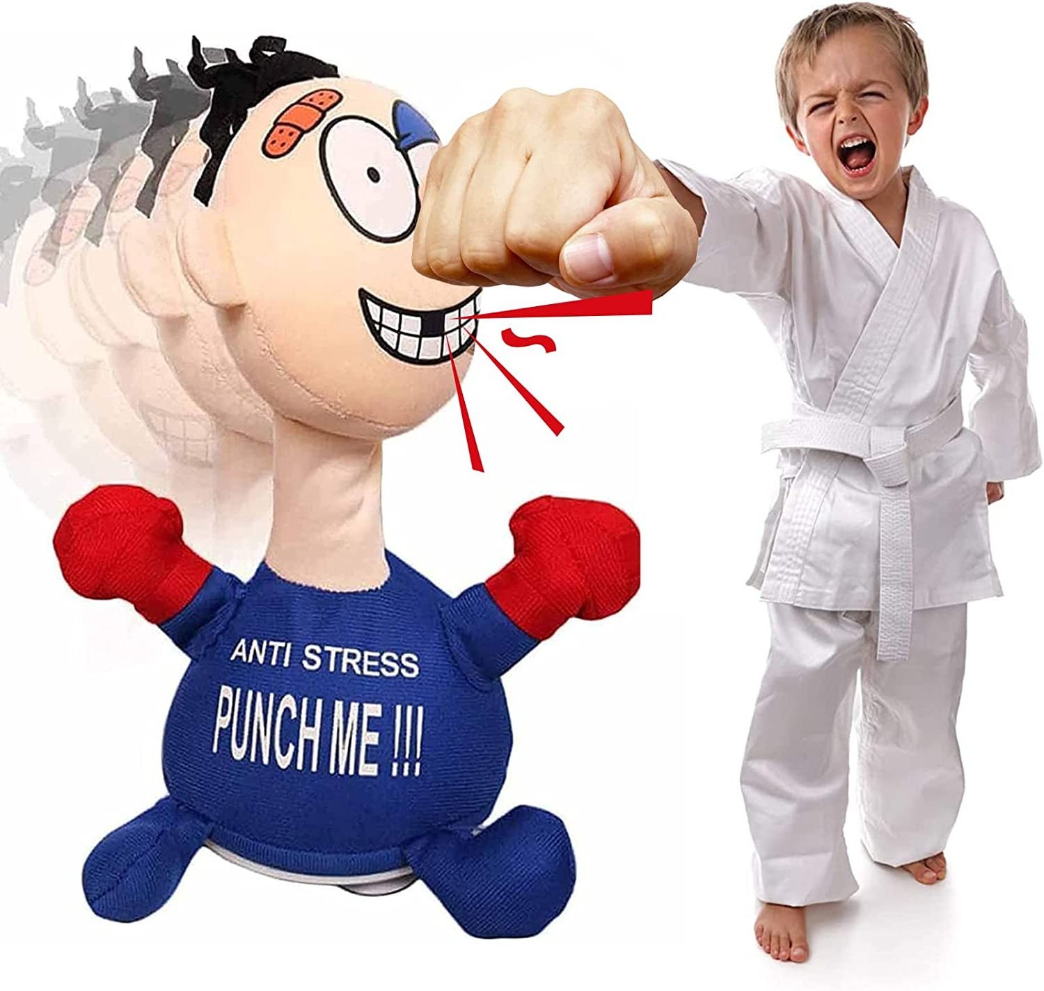 Anti Stress Plush Screaming Doll Punch Me Stress Relief Boxing Desk Toys