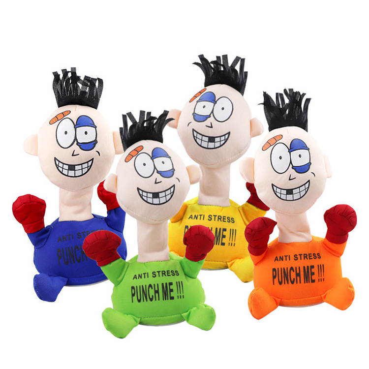 Anti Stress Plush Screaming Doll Punch Me Stress Relief Boxing Desk Toys