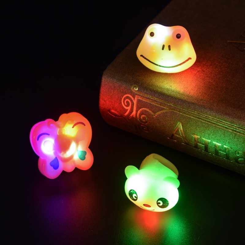 Led Light-Emitting Soft Rubber Animal Ring Flashing Children'S Finger Lamp To Push Explosive Small Toys Wholesale