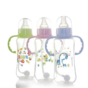 Custom Design Professional Cute animals  PP Baby Bottle Plastic/Silicone  BPA Free Silicone Feeding Baby Bottle Wholesale