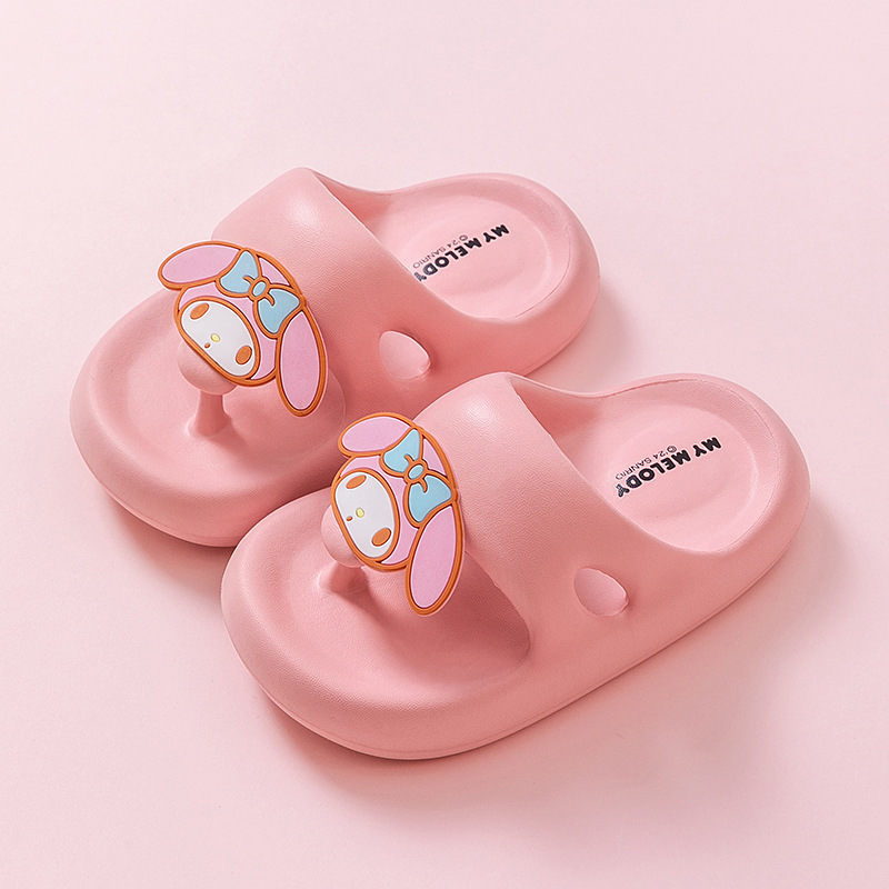 Children's Slipper Summer Boy Flip Flops Anti Slip Comfortable Kitty Cat Pochacco My Melody Beach Shoes Soft Soled Cool Slippers