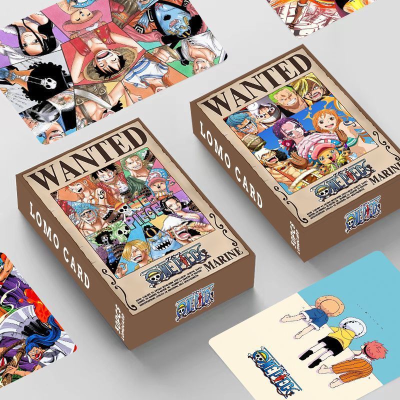 Playing Box Card For Kids Poker Double-sided Bounty Order Anime Wanted Luffy 30PCS Laser Cartoon Printed Games Lomo Card Funny