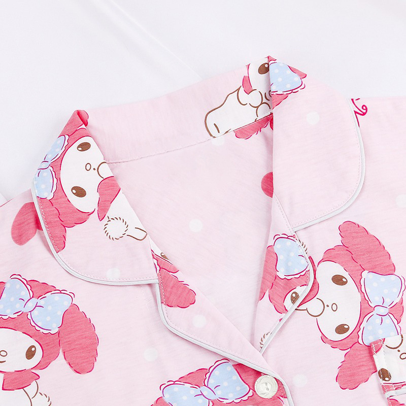 Thin Shorts Longs Sets Women 3 PCS Home Suit Spring and Summer Pajamas Cartoon My Melody Lovely Cotton Pants Cotton Sleepwear