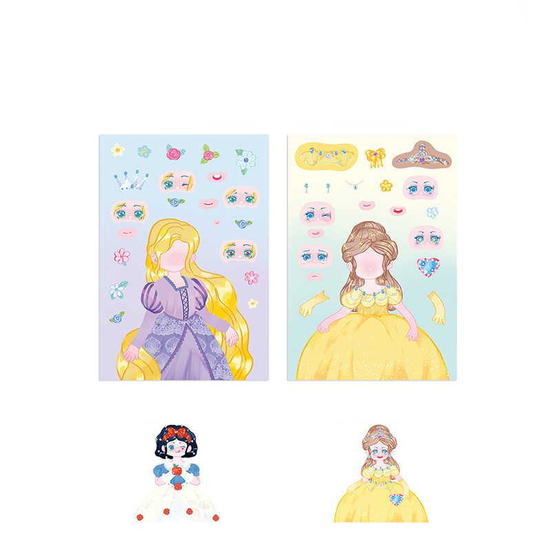 Lovely Cute Princess Snow White Ariel Aurora DIY Puzzle Stickers Decoration Cups Wall Promotional Puzzle Gifts For Girls Toys