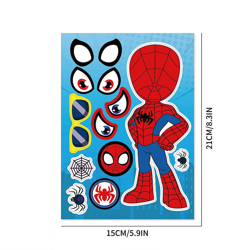 Hot Selling Stickers Children's Educational Toys Puzzle Game Cartoon Lovely Learning Educational The Avengers Spider Man Gift