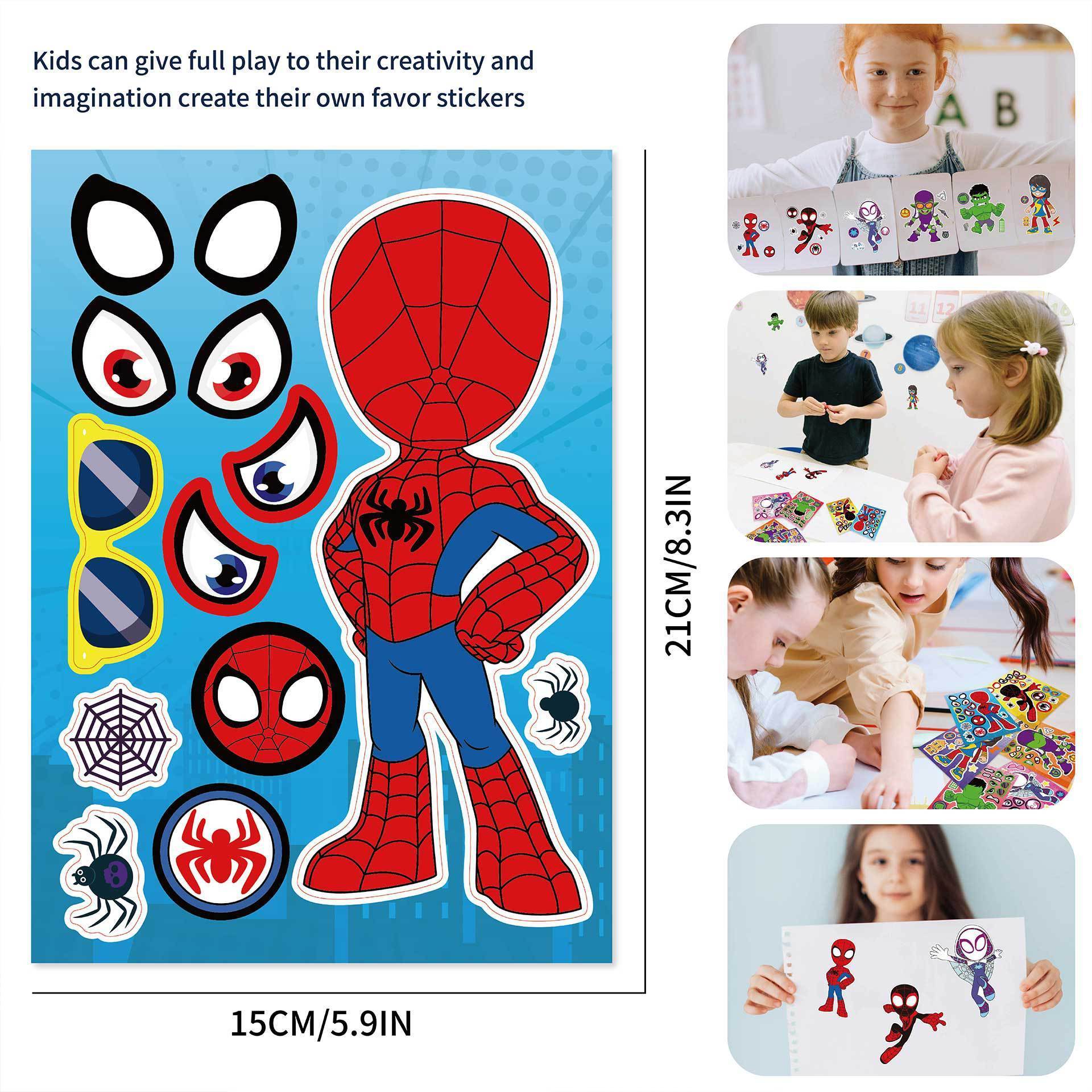 Hot Selling Stickers Children's Educational Toys Puzzle Game Cartoon Lovely Learning Educational The Avengers Spider Man Gift