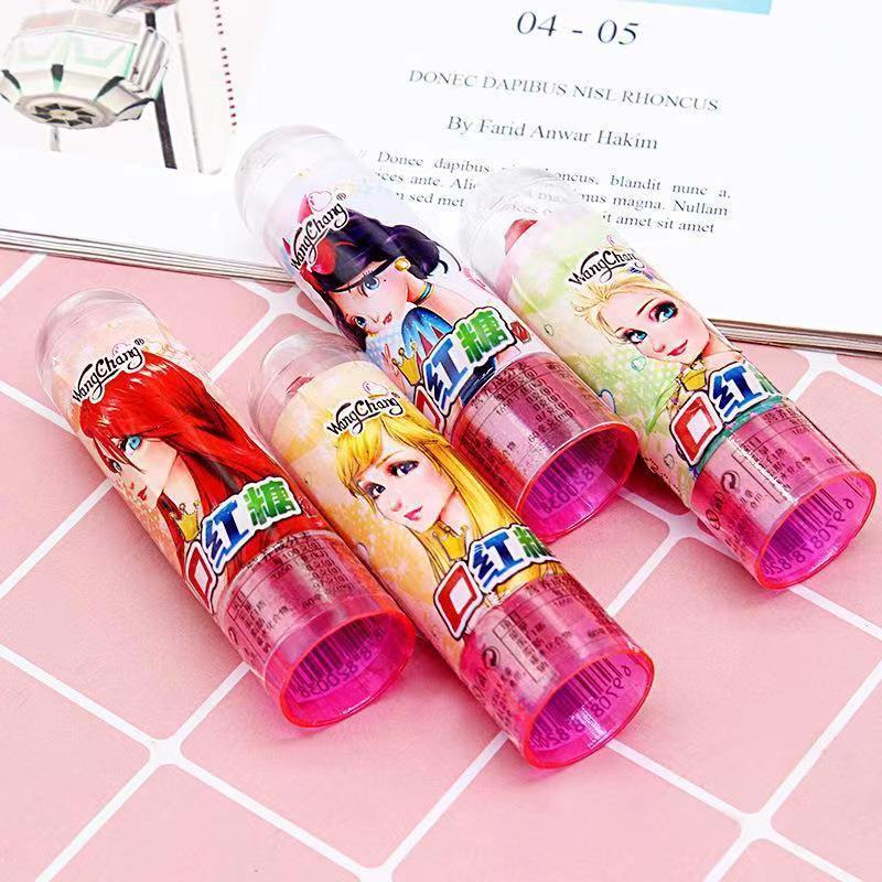 Wholesale Hard Candy Fruity Light Funny Lipstick Shape Sweet Halal Kid's Snacks Lollipop Toy