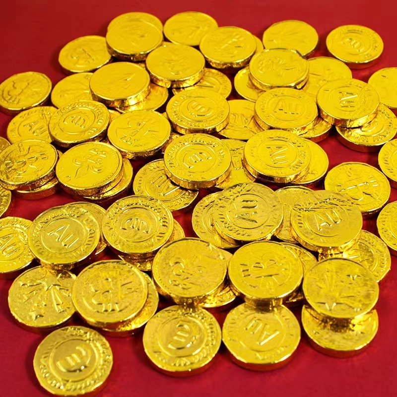 500g Gold Coin Shape Packed Dark Round Chocolate In Jar