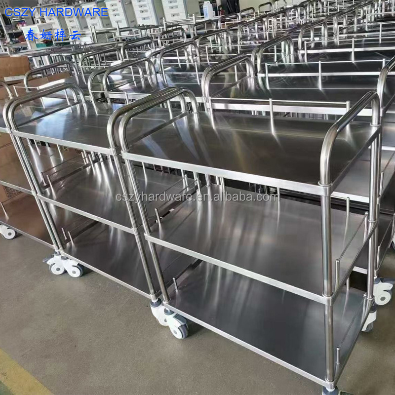 Full Welded #304 Stainless Steel Trolley for Hospital or Clean Lab Room