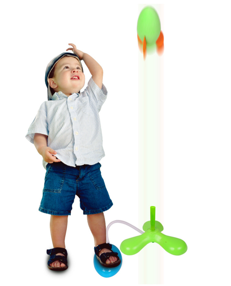 Hot Selling Amazing Rocket launch Toy Flying Rocket Toy Pedal Stomp Air Pump Soft Foam Rocket Launcher For Kids