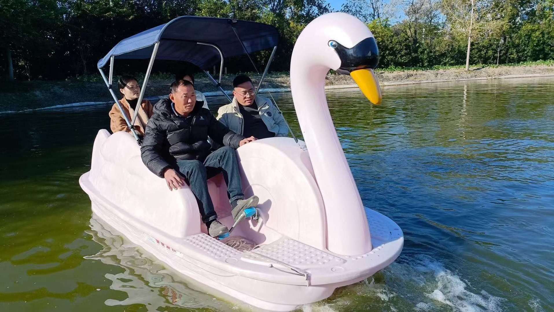 Two Person Four Person PE Swan Pedal Paddle Boat