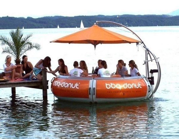 Water play equipment BBQ donut leisure boat barbecue lake recreation tour electric boat